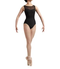 Bloch Mirella Chevron Mesh Back Leotard Black