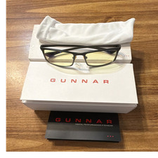 GUNNAR Phenom Blue Light Blocking Glasses Graphite Metal Frame Yellow Lens