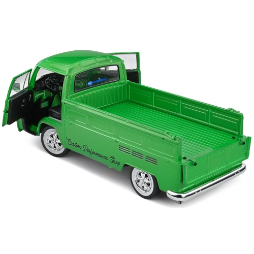 VW T2 PICK UP ROOSTER SPEED MOTORCYCLE CUSTOM 1968 GREEN 1:18 Solido Camion Mode - Immagine 2 di 3