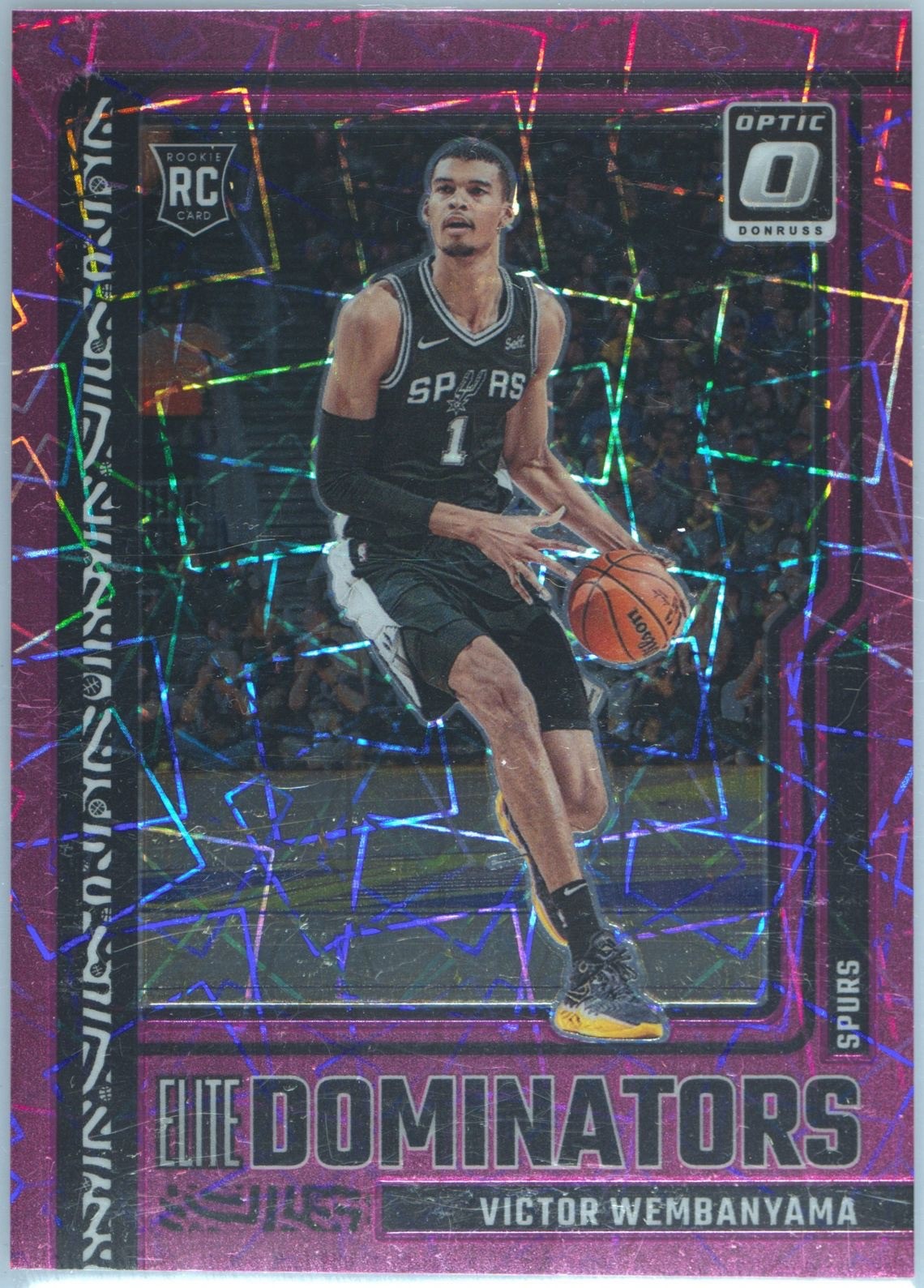 2023 Panini Optic Elite Dominators Victor Wembanyama Pink Velocity 12/79 RC