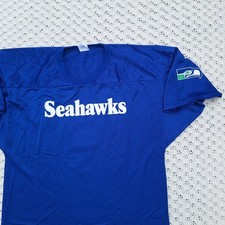 Vtg Seattle Seahawks #1 Sysco Promotional Giveaway Jersey Blue 80s - 2XL