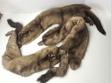 Vintage Mink Full Body Pelt Stole Scarf Shawl Wrap Collar Clip 3 Fur