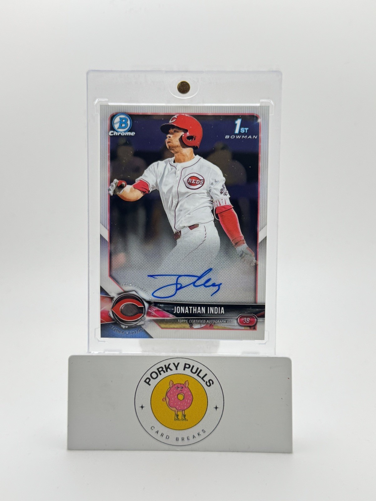 2018 Bowman Chrome Draft #CDA-JA Jonathan India 1st Bowman Auto On Card