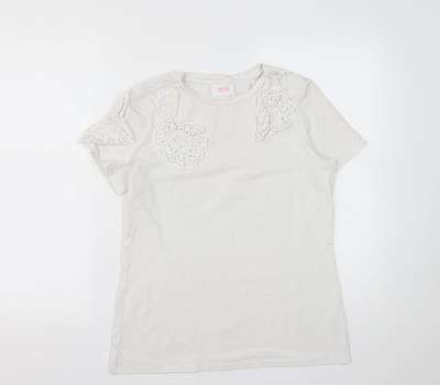 Savida Damen T-Shirt weiß Baumwolle Basic Größe S Rundhals
