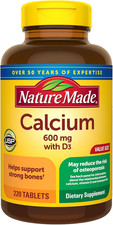 Calcium 600mg w/ Vitamin D3 Bone Support Supplement 220 Tablets