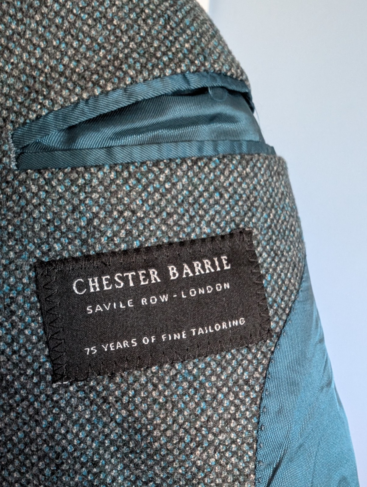 FILA giacca blazer chester barrie savile row italiana occhio di uccellino panno petto taglia 46 R