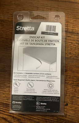 Stretta White Marble Self Adhesive End Cap Kit.  Model #160100 NEW VT Industries