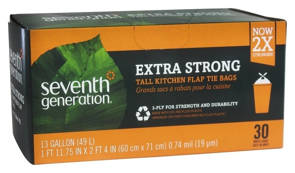 Seventh Generation Tall Kitchen Trash Bags 100 Recycled Plastic 30 Count - Image 2 of 4