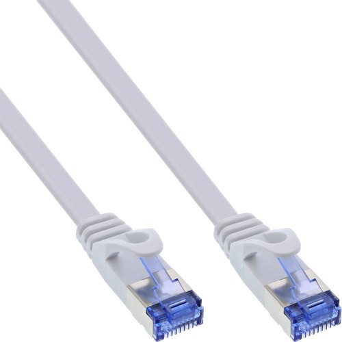 10x InLine Patchkabel flach, U/FTP, Cat.6A, weiß, 5m