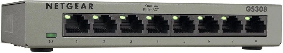 NETGEAR GS308 LAN Switch 8 Port Netzwerk Switch (Zustand: Sehr gut)