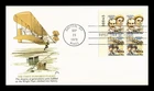 Dr Jim Stamps 31C Airmail Orville And Wilbur Wright Block First Day Fleetwood