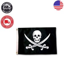 Jolly Roger Calico Jack Rackham Pirate Flag 12x18 - Indoor/Outdoor Decor