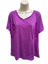 Danskin Now Plus Sz 3X Semi-Fitted Purple Hea...