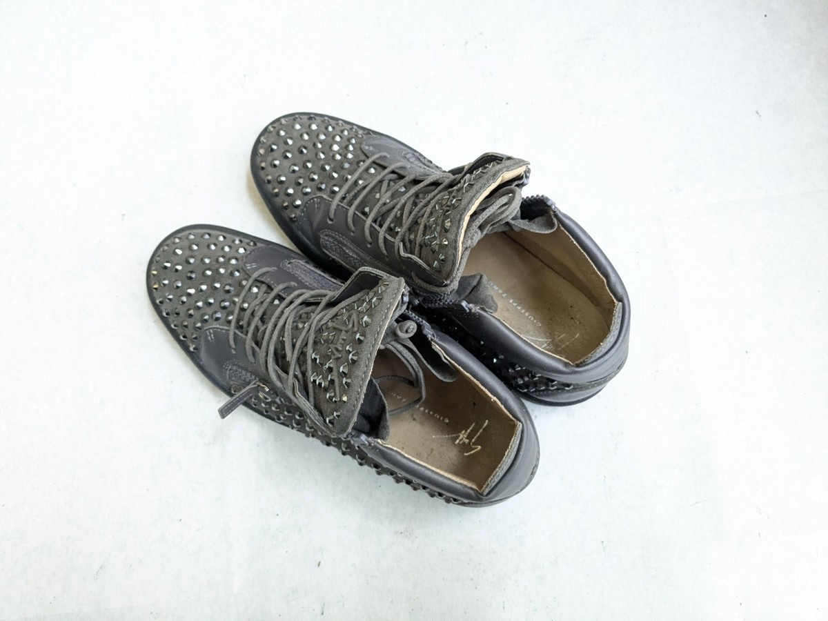 Giuseppe Zanotti Sneakers Gray Men 9 42 Zipper Leather High Tops