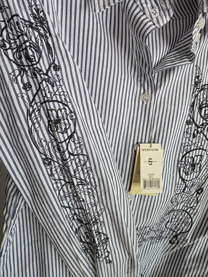 Nueva camisa grande con botones STETSON para dama Foto 4 de 4