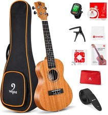 Ukelele 23'' Adult Beginner Concert Ukulele Mahogany with Complete Kit Hawaii...