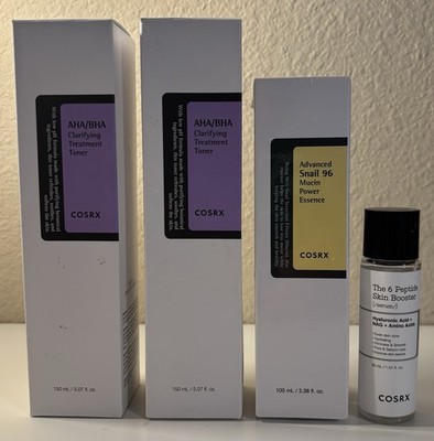 COSRX Set:AHA/BHA 5.07oz/6 Peptide Skin Booster 1.01oz/Advanced Snail 96 3.38oz