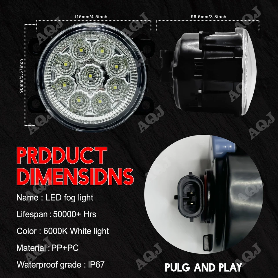 For Mitsubishi RVR 2011-2017 Front Bumper Fog Lights Driving Lamps Bulbs Pair Foto 2 de 4