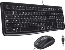 Full-Size MK120 USB Keyboard and Mouse Combo - Durable and Quiet for PC  Laptop
