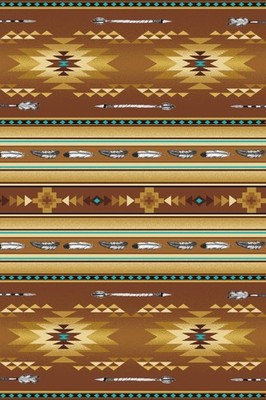 Cotton Native Spirit Southwest Stripes Arrows Gold Fabric Print by Yard D463.77
