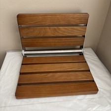 Wall-Mounted Folding Teak Wood Shower Seat stainless steel hinge heavy duty