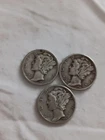 Lot Of 3 Mercury Dimes