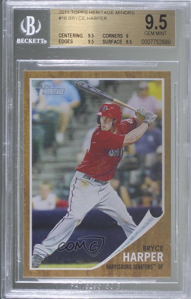 2011 Topps Heritage Minor League Edition Bryce Harper #16 BGS 9.5 GEM MINT h8b
