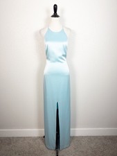Alice + Olivia Ettley Halter Maxi Dress Formal Gown Size 6 Powder Blue