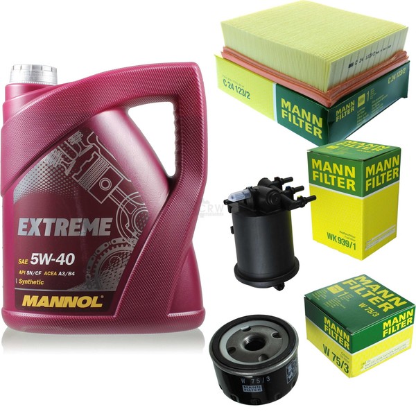 Mannol 5L Extreme 5W-40 Motor-ÖL+Mann-Filter FüR Renaultlaguna Ii BG0/1_ 1.9 Dci-image