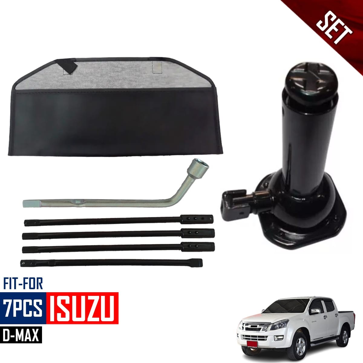 Jack Wheel Tool Kit Spare Tire 7 Pcs. For Isuzu D-Max Ute Pickup