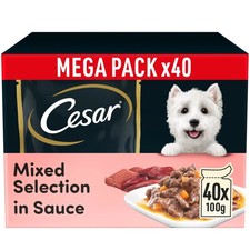 120 x 100g Cesar Sauce Selection Adult Wet Dog Food Pouches Mixed in Gravy 4.27 per kilo