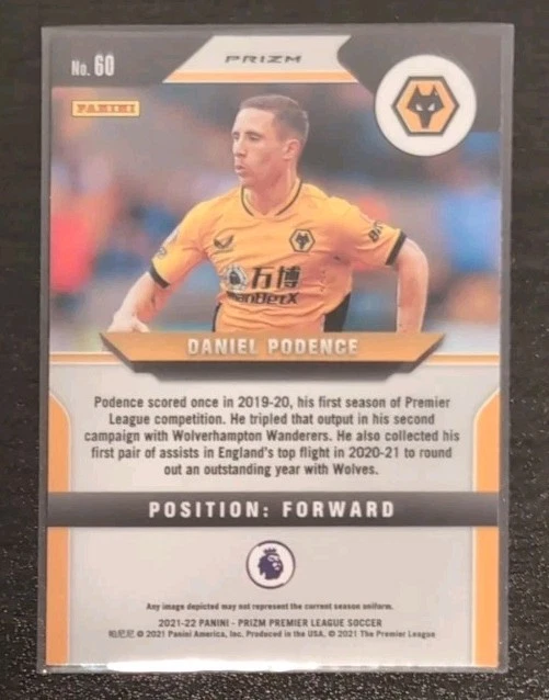 Daniel Podence #60 2021-22 Prizm Premier League Green Wave Prizm Parallel - Image 2 of 3