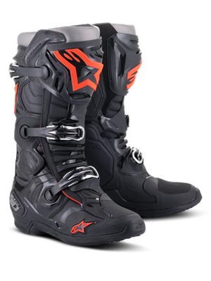 Alpinestars Tech 10 MX Stiefel Schwarz Rot Fluo Enduro Motocross