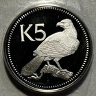 Papua New Guinea 5 Kina 1975 - Papuan Eagle - Silver Proof