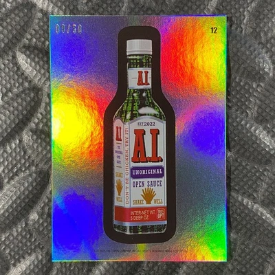 TOPPS WACKY PACKAGES 2025 ALL-NEW SERIES A1 OPEN SAUCE #12 RAINBOW FOIL 09/50 - Image 1 of 2