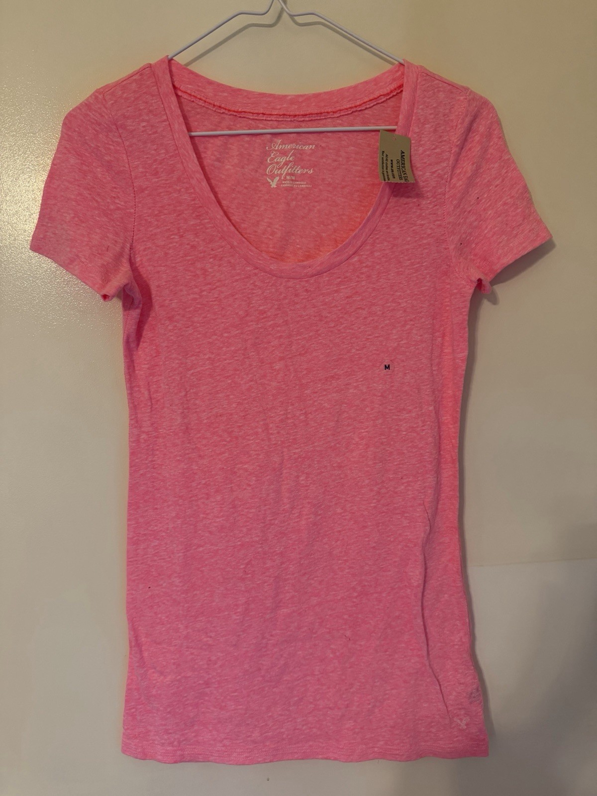 New American Eagle, Outfitters Size, Medium Pink T-Shirt Short Sleeve Light MWT￼