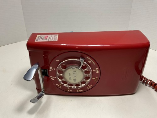 1970’s Western Electric Bell System Red 554 Rotary Wall Phone “TESTED & WORKING” - Zdjęcie 8 z 14