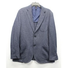 Massimo Dutti US 44 blazer sport coat blue jacket casual button up