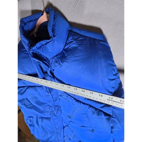 Forever 21 Men x Pantone Blue Puffer Jacket Quilted Full Zip Coat Large image 5