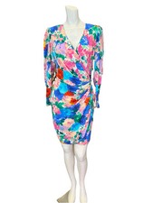 Ungaro Vintage Floral Dress Sz 2/4  See Description For Measurements 