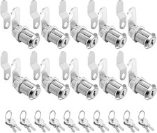 Cabinet Cam Locks Keyed Alike, 1-1/8'' Fits on 7/8'' Max Door Thickness, Secure