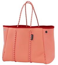 Neoprene Multipurpose Beach Bag Tote with Inner Zipper Pocket Coral, X-Large