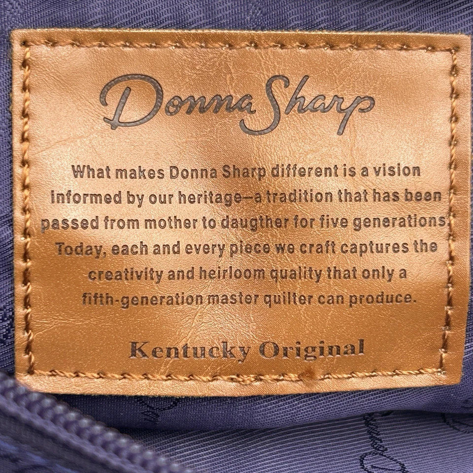 Bolso Cartera Vintage Donna Sharp Floral Acolchado Púrpura Verde Negro Foto 4 de 4