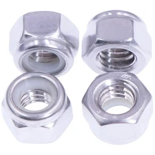 100 PCS 5/16-18 Hex Lock Nuts 304 Stainless Steel Nylon Insert Locknuts