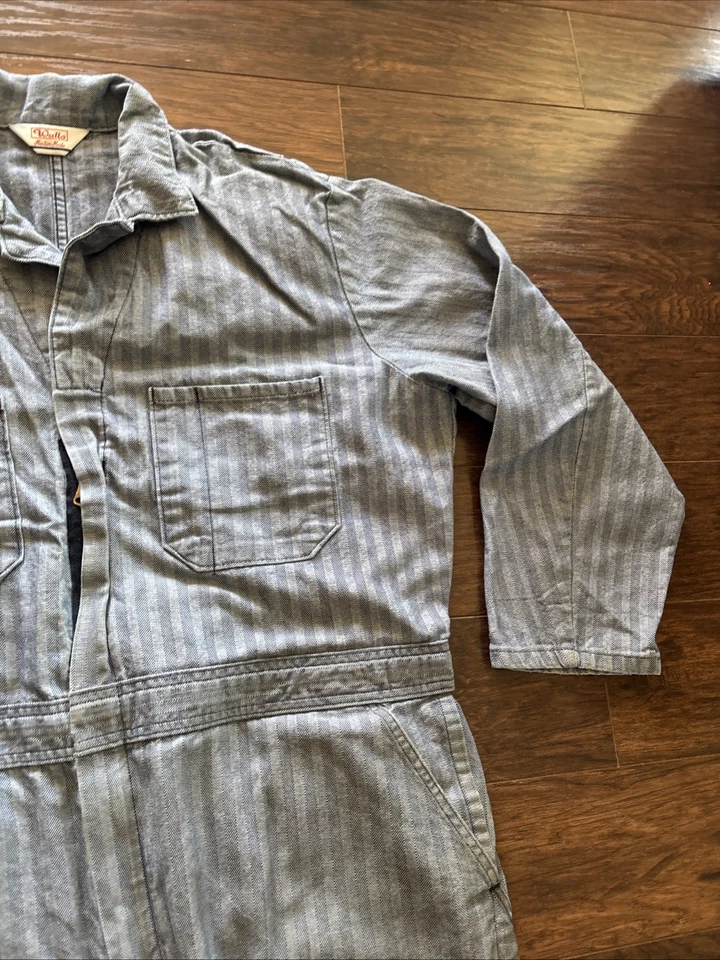 Vintage Walls Master Made Blue Herringbone Twill Work Coveralls - Image 3 of 4