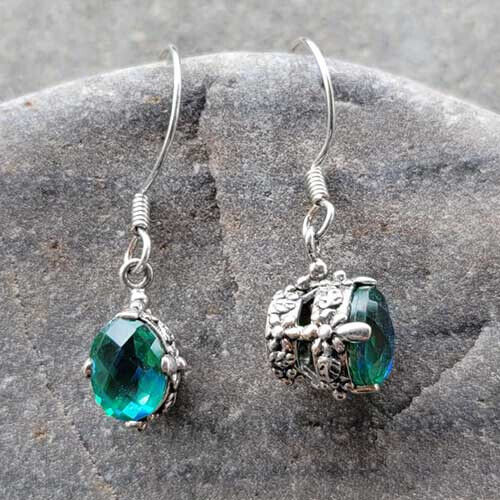 Offerings Sajen Sterling Silver One of a Kind Caribbean Quartz Sample Earrings - Picture 1 of 2
