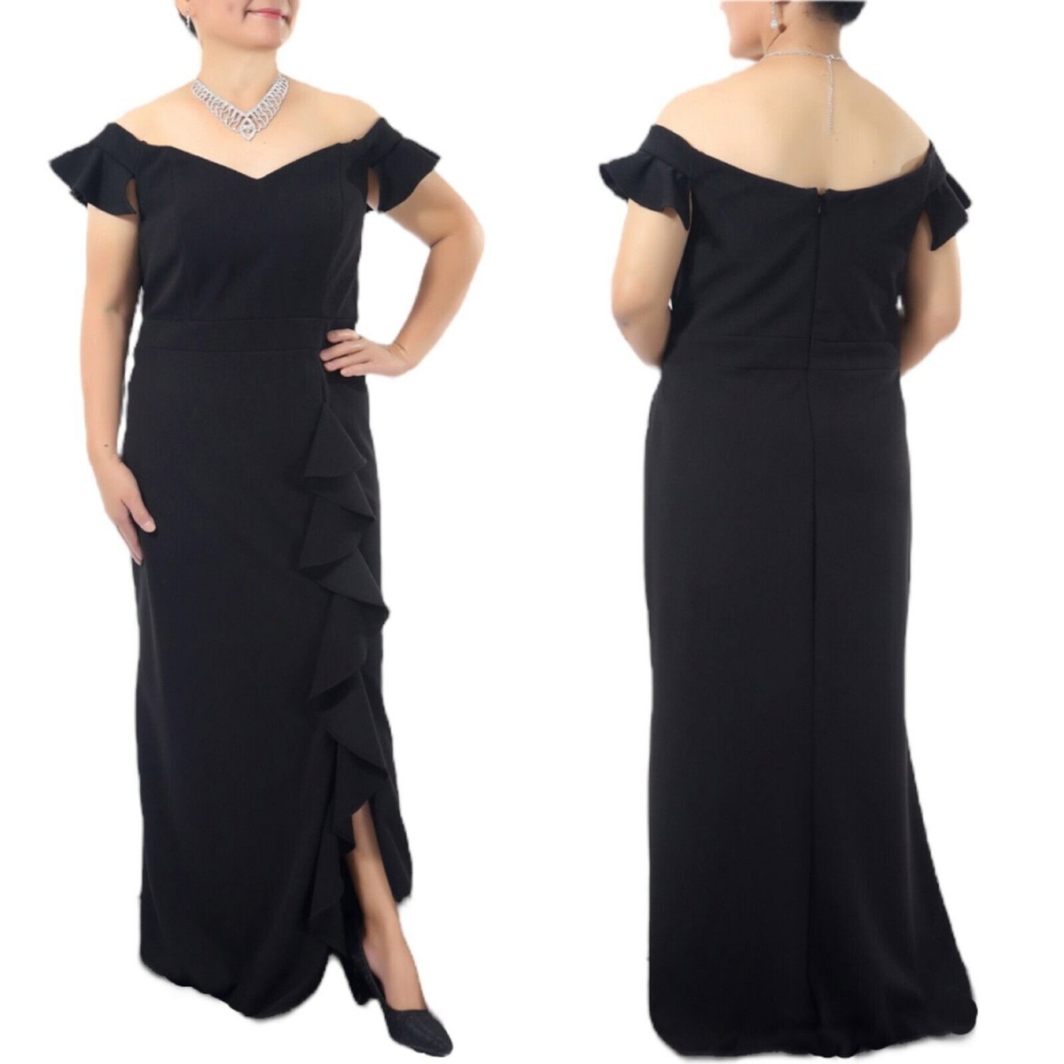 betsy and adam black ruffle dress Burberry // Black Burnout Velvet Devore Dress – VSP Consignment main image 0