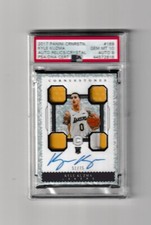 2017 Panini Cornerstones Kyle Kuzma #169 Auto Relics / Crystal /75 PSA 10 Auto 9