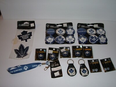 Toronto Maple Leafs Pin Set  Pinback key fob earrings decals Huge lot