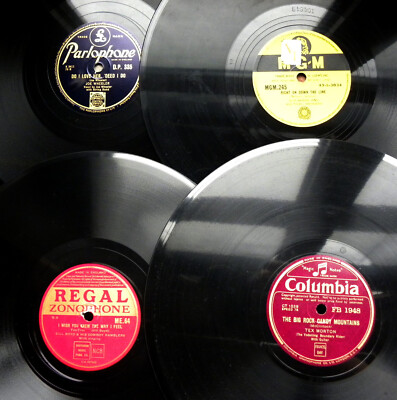 E204/COUNTRY-SONGS-Tex Morton-Bill Boyd-Joe Wheeler-Bud Hobbs-4x-78rpm Schellack